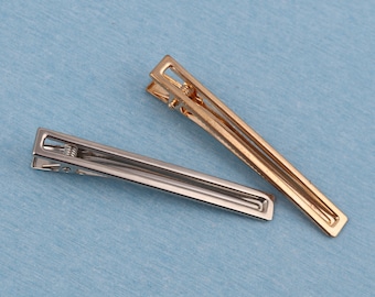 Silver & Gold Metal Alligator Hair Clips (80x10mm)