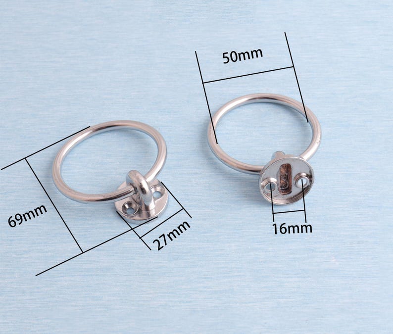 Silver Round Drop Ring Drawer Knobs Pull:Handle Hardware,Furniture Hardware(69mm) image 2