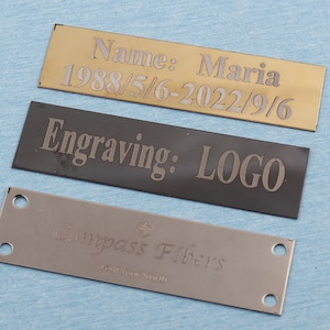 Engraved Metal Name Plate: Custom Sign, Trophy, Plaque (70 x 20mm)