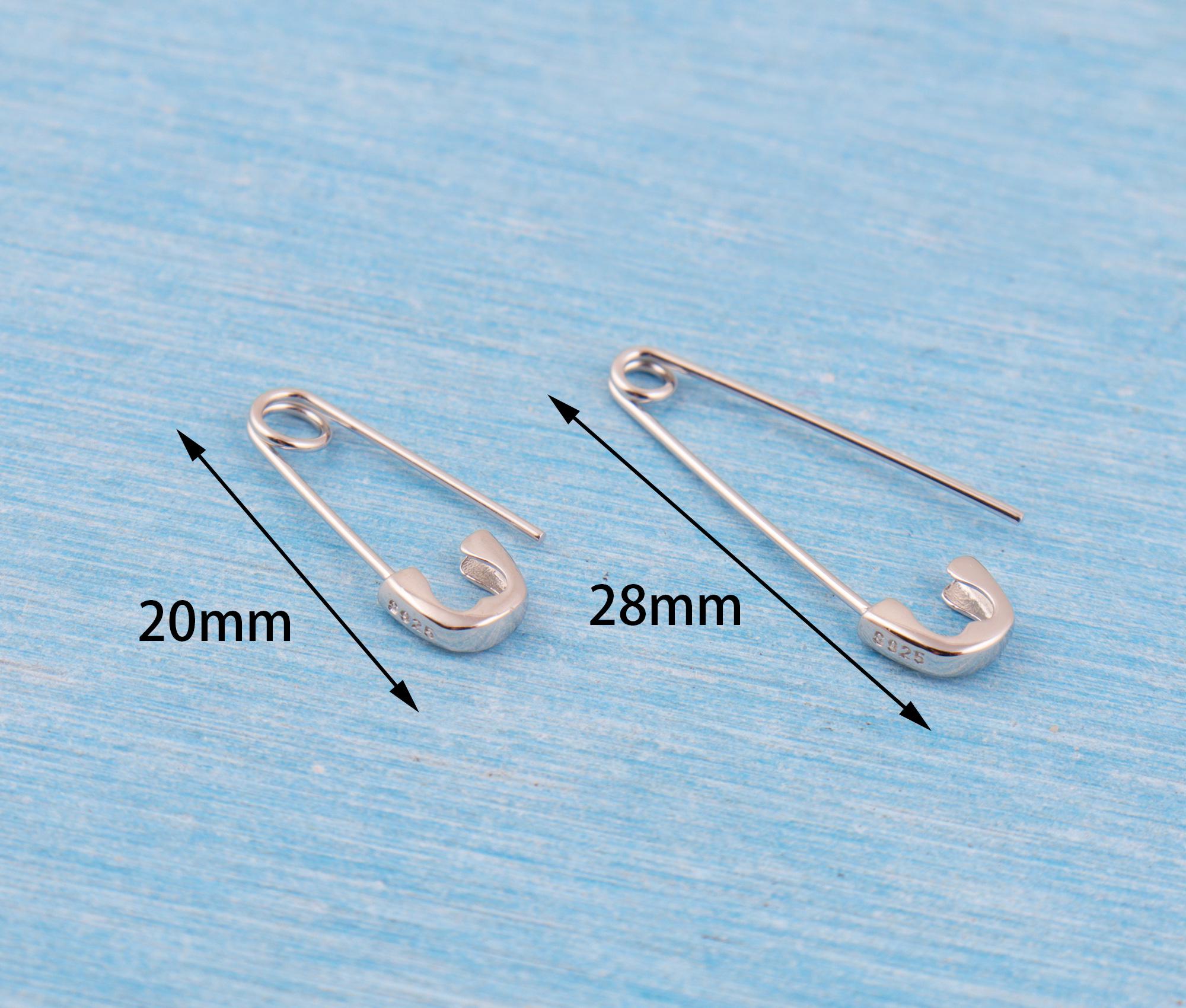 Sterling Silver Safety Pin Earring: Punk Minimalist Hoop - Etsy
