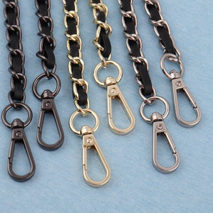 110cm Metal Leather Bag Chain: 10mm Handbag Purse Strap with Swivel Clasps