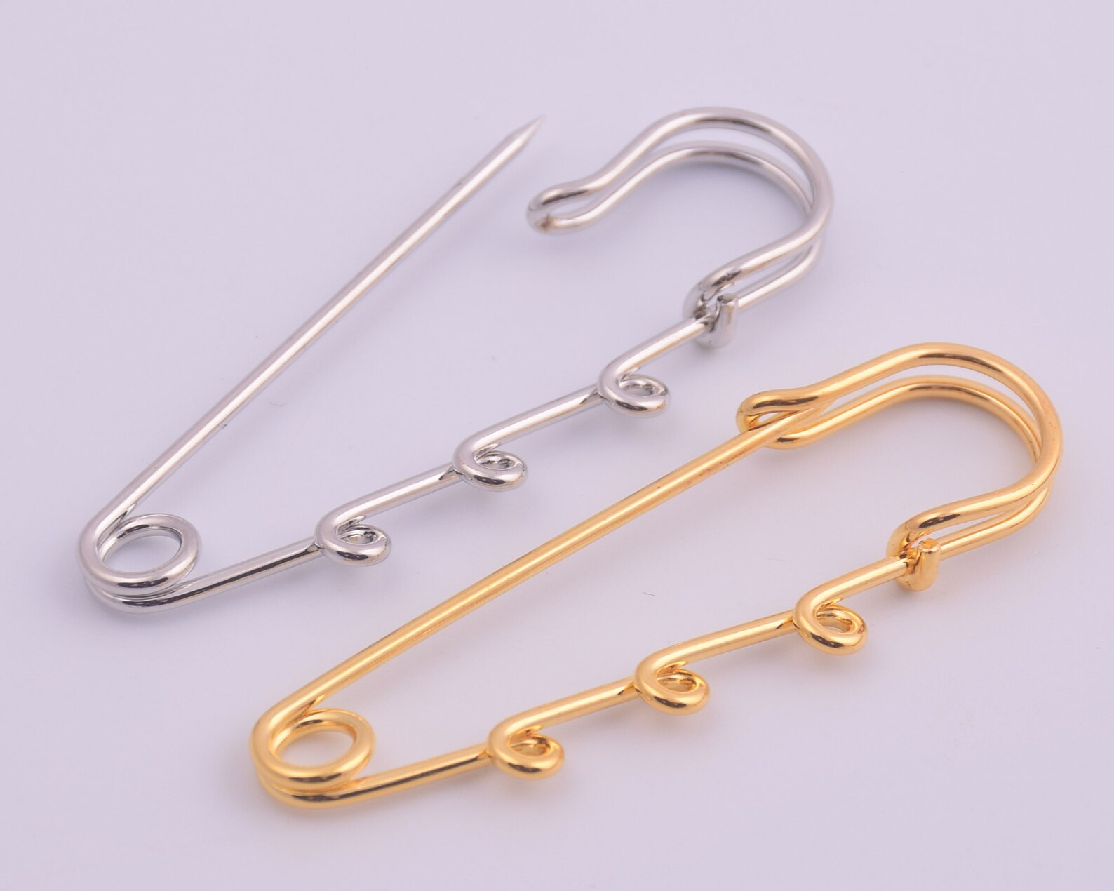 Safety Pin 60mm Plaid Skirt Pin Triple Loop Iron Pin Brooch Etsy