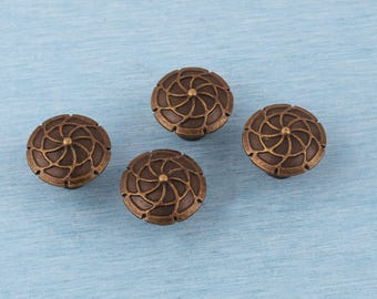 Puxador floral antigo em latão para armário - Puxador vintage para gaveta de cômoda (29*23 mm)