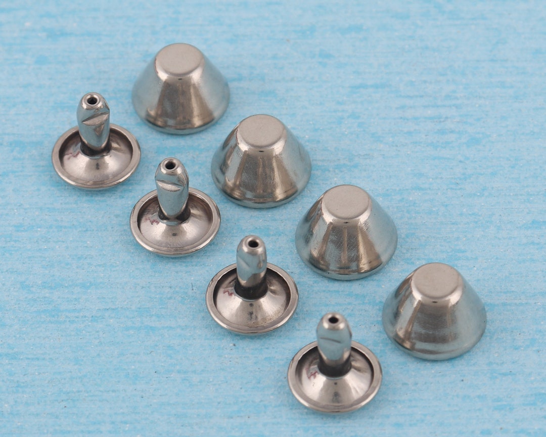 50 Sets Silver Bucket Rivets,10mm Double Cap Metal Rivet,leather Craft ...