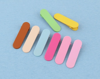 Matte Metal Alligator Hair Clip: Colorful Snap Hairpin (60x16mm, Bulk Options Available)