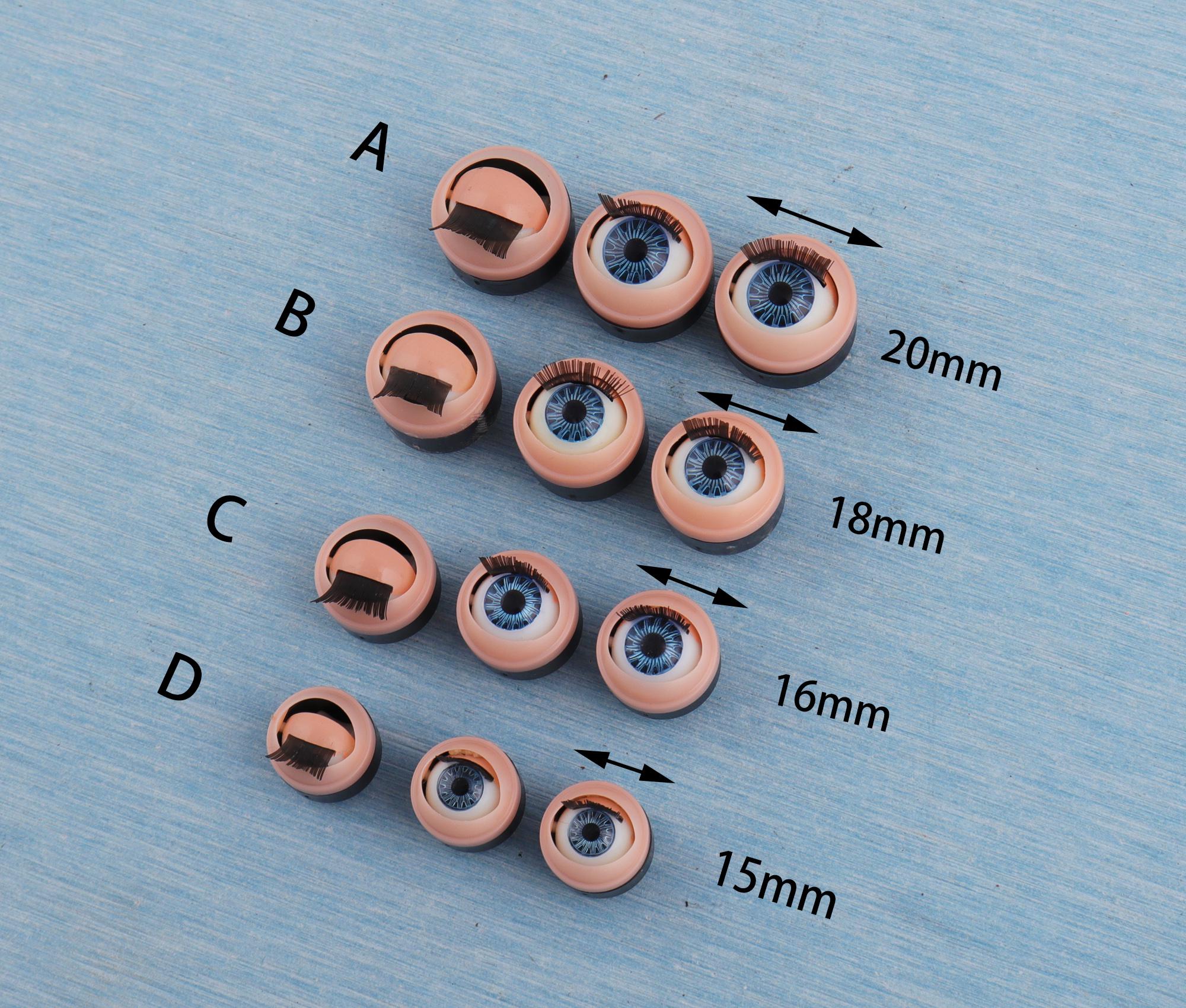 Plastic Doll Eyes, Toy Safety Eyes, Craft Supplies (20mm, 18mm