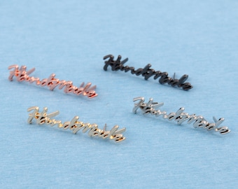 Label handgemaakt metalen portemonnee: roségoud, zilver, zwart of goud (50 mm, 2")
