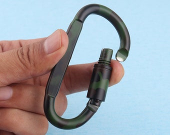 Army Green Carabiner Snap Hook: Personalized Keychain, 82mm