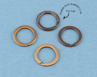 Customized Engraving Key Ring Text Logo: 31mm Connector Keychain,Double Split Ring
