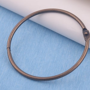 Antieke koperen bindringen, 88mm buitenste metalen bronzen boekkaartbinder scharnier snap o ring, multifunctionele o ring voor ronde sleutelhanger accessoire