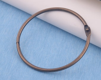 Anelli di rilegatura in ottone antico, 88mm esterno in metallo bronzo raccoglitore di carte cerniera snap o ring, o ring multifunzione per accessorio portachiavi rotondo