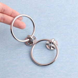 Silver Round Drop Ring Drawer Knobs Pull:Handle Hardware,Furniture Hardware(69mm) image 6