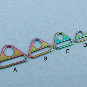 Rainbow Triangle Buckle: Metal Bag Strap Connector Rings