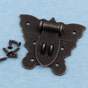 58*48mm Antique Brass Wooden Box Lock Latch Jewelry Box Catches and Latch Gift Box Latches Ancient Chest Wooden Box Hasp Hardware Supplies