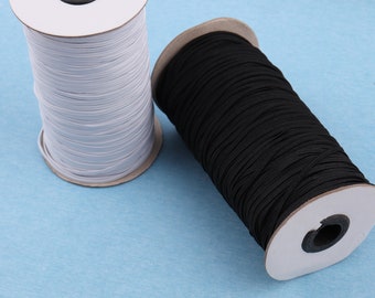 3mm Flat Elastic Tape: White Stretch Cord, Sewing & Craft