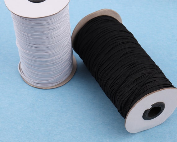 3mm Flat Elastic Tape: White Stretch Cord, Sewing & Craft