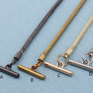 3mm Bag Chain with T-Bar and Swivel Snap Hooks: Purse Strap Replacement