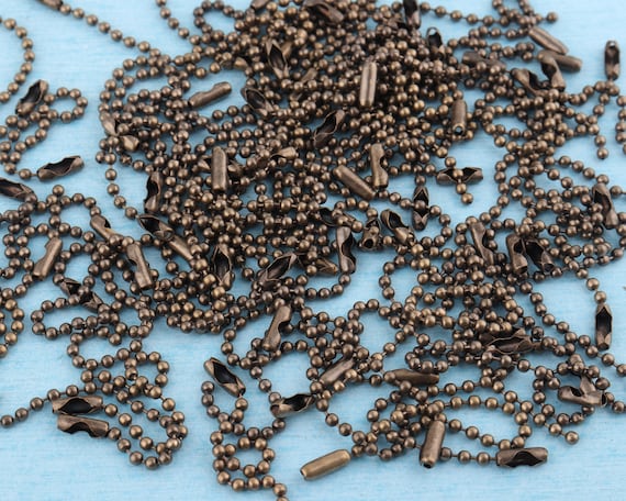 50-100pcs Metal Ball Chain With Connector Clasp ,80mm Bronze Ball Chain Key  Chain,so Versatile for so Many Projects 