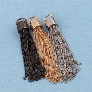 Metal tassels charm pendants,110mm tassel with cap jewelry,key chain tassel for purse handbag hardware supply-gold/silver/gun black