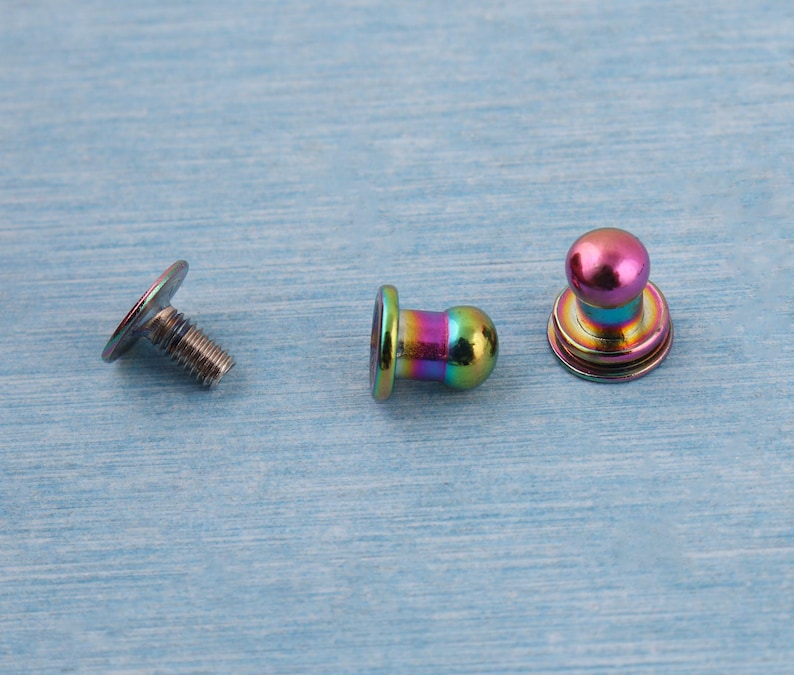 Colorful Rivet Rainbow Metal Rivets: Leather Crafting Screw Studs - 10-50pcs - Etsy