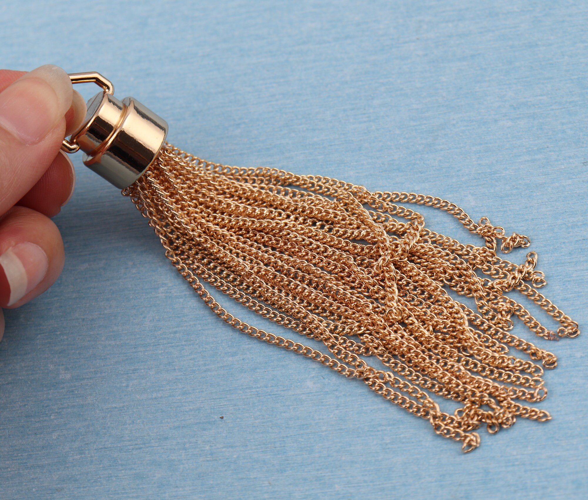本格派ま！ Metal Tassels Charm Pendants,110mm Tassel With Cap Jewelry チャーム