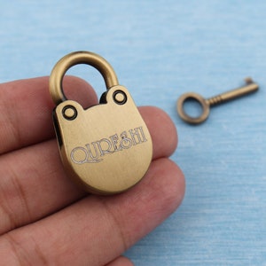 Custom personalized laser engraved padlock with key set,37mm length purse lock with key for couple lover gifts valentines day gifts
