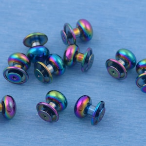 Rainbow Screw Rivets: 12mm Colorful Metal Studs (10-30 Sets)