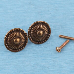 Decorative Vintage Cabinet Knob : Round Embossed Floral Knob for Dresser, Drawer, Cupboard