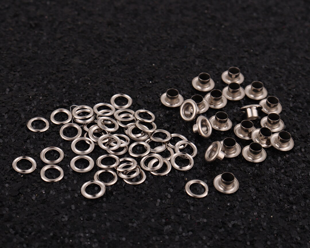 100 Silver Metal Eyelets With Washers: 4mm DIY Grommets - Etsy