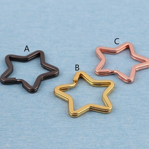 Pentacle Star Key Rings: Metal Split Rings for Keychain (10-20PCS)