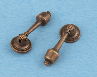 Antique Bronze Drop Pull - Retro Single Hole Drawer Knob, Decorative Cabinet Pendant Furniture Handle