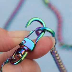 Rainbow Crossbody Bag Chain: 8mm Fashion Link with Swivel Clasps image 3