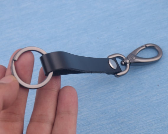 Fashion Metal Leather Car Key Chain Pendant Split Ring Keychain