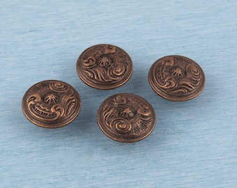 Antique Brass Floral Cabinet Knob - 35mm Alloy Drawer Pull
