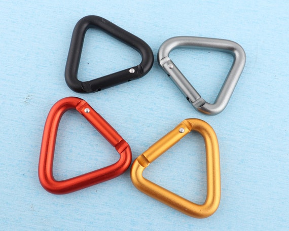 Buy 4pcs Triangle Carabiner Camp Snap Hook, 50mm Carabiner Push Gate Clip , Keychains  Keyrings for Hiking Online in India 