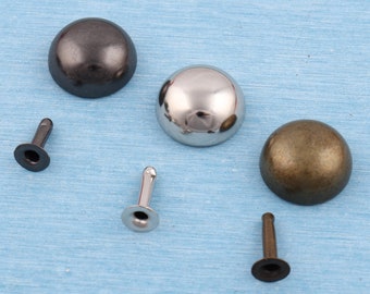 20mm Mushroom Dome Rivets: Punk Leather Crafts - (10-20-50 Sets)