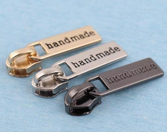 Handgemachter # 5 Reißverschluss: Reißverschluss aus Metalllegierung - Silber / Schwarz / Gold
