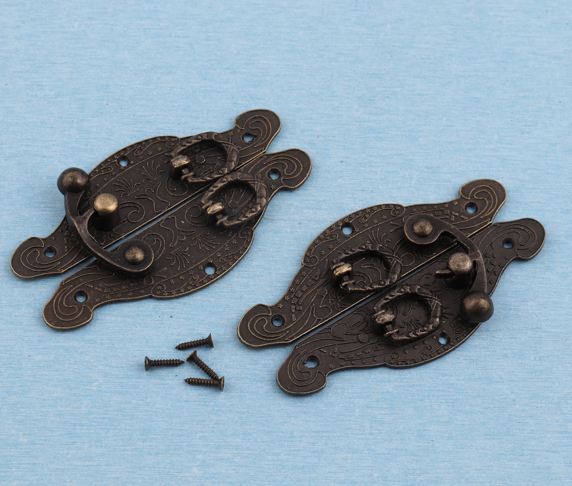 9049mm Antique Brass Wooden Box Lock Latch Jewelry Box Etsy