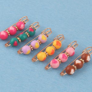 Beaded Safety Pins: Shawl Scarf Brooch Pins,Jewelry Making - 57mm