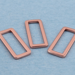 Rose Gold Flat Rectangular Buckle: 38mm Bag Strap Hardware