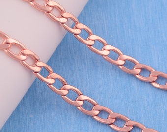 Rose Gold Metal Bag Chain: 8mm Width, with Swivel Clasps
