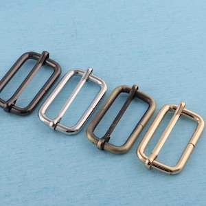 1.5&quot; (38mm) metal adjuster slide belt buckles,4pcs adjustable pin buckles tri-glide rectangle sliders strap