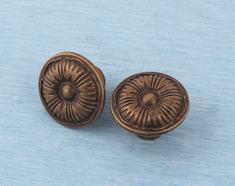Knopp i viktorianskt retromönster - 33 mm slitna möbelbeslag