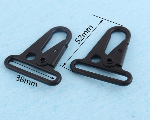 4pcs Matte Black HK Clip Hooks,1.5''38mm Metal Snap Hook Lobster Clasps  Carabiner,lanyard Hook Webbing Strap Hook Handbag Snap Purse Hook 