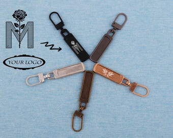 Customizable Engraved Metal Zipper Pull: DIY Handbag & Apparel (50x9mm)