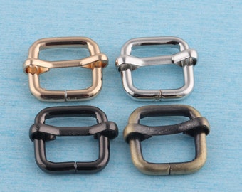 6pcs tri-glide slider,16mm metal adjustable pin buckles,antique brass strap buckles belt buckle tri bar buckles,gold/silver/black for choice