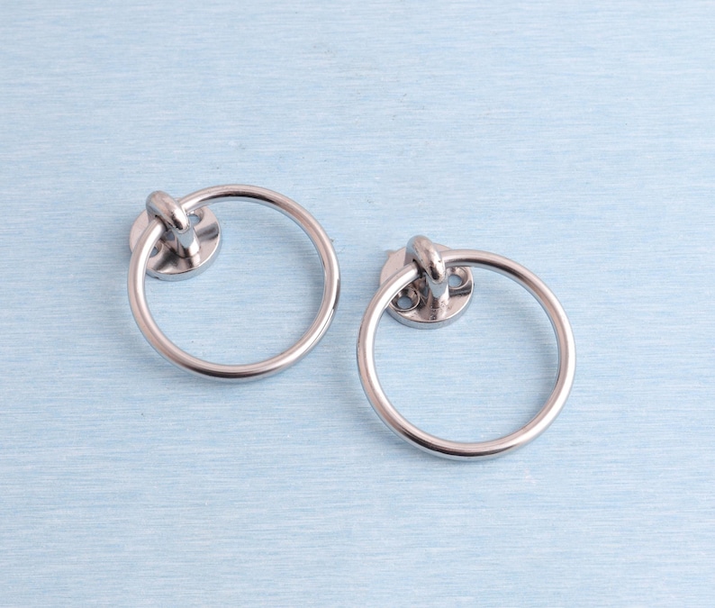 Silver Round Drop Ring Drawer Knobs Pull:Handle Hardware,Furniture Hardware(69mm) image 5