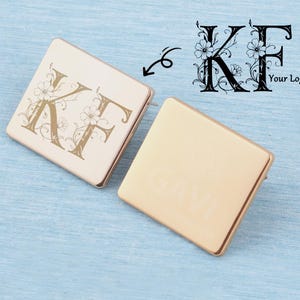 Anpassad metalletikett: Rektangulär etikett med fötter, lasergraverad logotyp (31 x 28 mm)