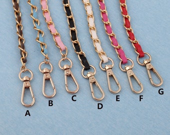 100 cm メタル＆レザー バッグチェーン（回転留め具付き）