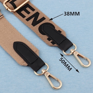 English Alphabet Nylon Bag Strap: 38mm Adjustable Crossbody Replacement